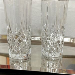 Vintage Godinger Heavy Cut Crystal Glass Set of Two